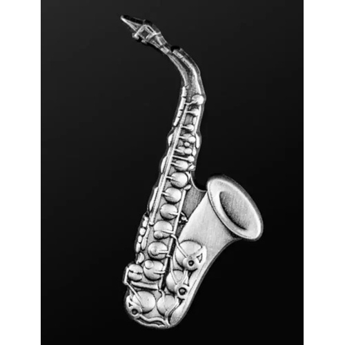 Musician Designer Silver Saxophone Pin