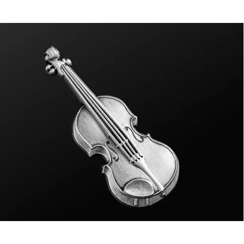 Musician Designer Silver Violin Pin