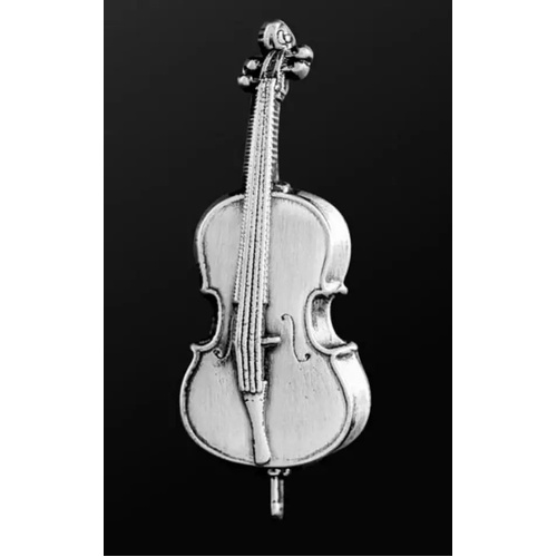 Musician Designer Silver Cello Pin