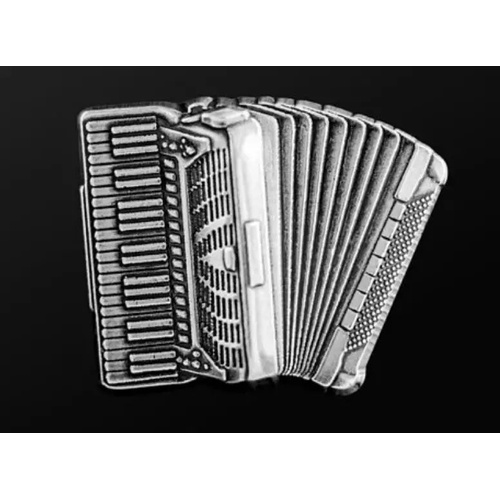 Musician Designer Silver Accordion Pin