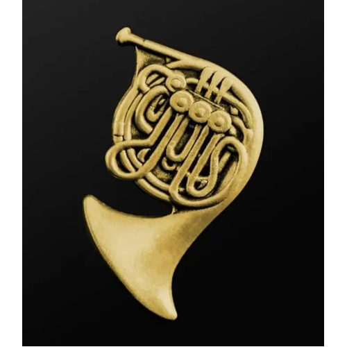 Musician Designer French Horn Gold Pin