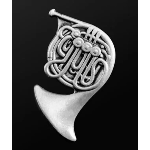 Musician Designer French Horn Silver Pin