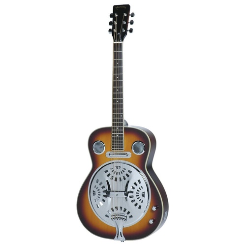 Martinez Round-Neck Spider Style Electric Resonator Guitar (Vintage Sunburst)