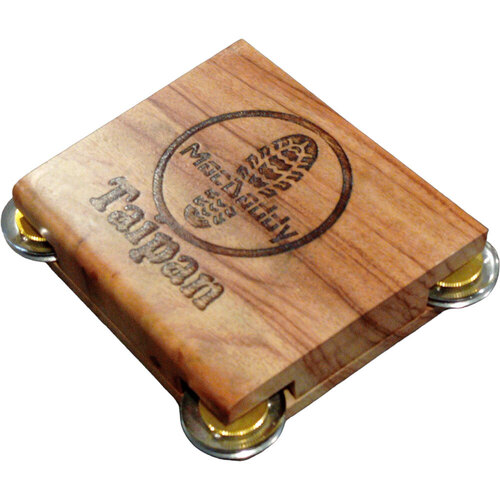Macdaddy MDT2 Taipan Compact Stomp Box with Tambourine Jingles in Natural Camphor Laurel Finish