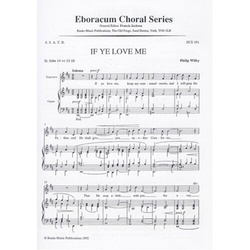 If Ye Love Me SSATB