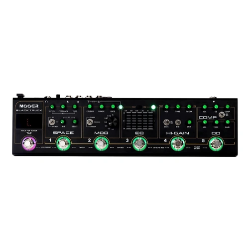 Mooer Black Truck Multi-Effects Pedal with Compressor, Overdrive, Distortion, EQ, Modulation, Delay/Reverb, Tuner, Stereo Outputs