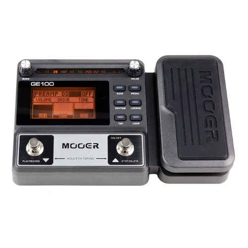 Mooer GE-100 Multi-Effects Processor with Distortion, Amp Simulations, LCD Screen, 66 Effects, 80 Presets, Looper, and Drum Machine