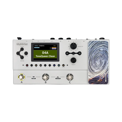 Mooer GE-200 Plus Guitar Multi-Effects Processor with Bluetooth and USB-C, 270+ Effects, 74 Preamps, 255 Presets, 60s Looper, White Model