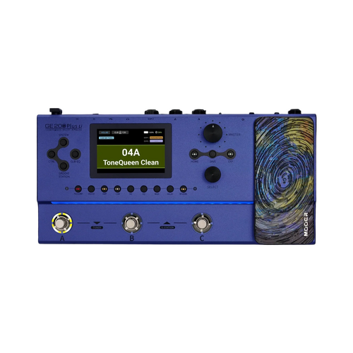Mooer GE-200 Plus Li Rechargeable Guitar Multi-Effects Processor with Bluetooth and RGB Lighting, 270+ Effects, 255 Presets, Purple
