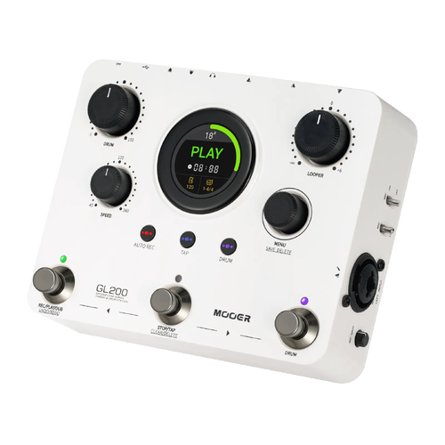 Mooer GL200 Stereo Looper and Drum Machine Pedal with Bluetooth and DrumMatch AI