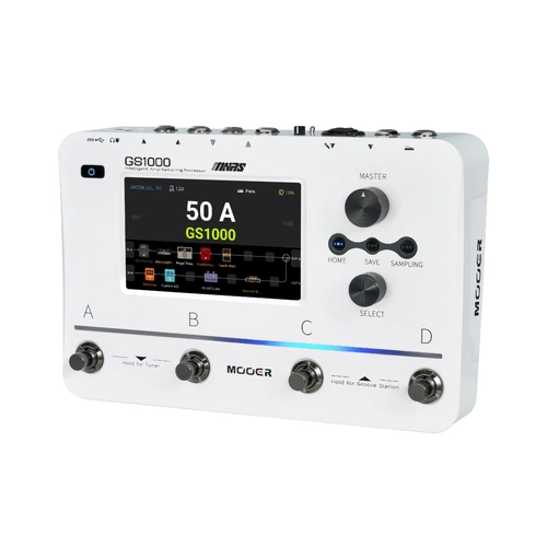 Mooer GS1000 Intelligent Amp Profiling Processor Multi-Effects Unit with 100+ Amp Models, AI Equalizer, Dual Inputs, and Touchscreen
