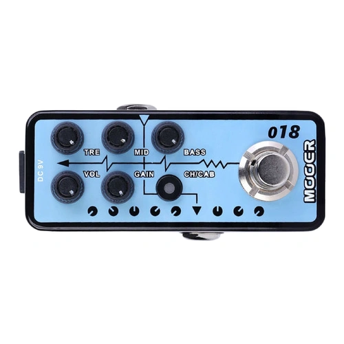 Mooer Custom 100 018 Digital Micro Preamp Guitar Effects Pedal with Dual Channels and Speaker Cabinet Simulation