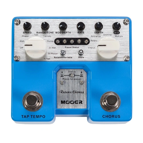 Mooer Reverie Chorus Dual Guitar Effects Pedal with 5 Modes, 8 Modulation Effects, 5 Tone Storage Channels, and Stereo Input/Output