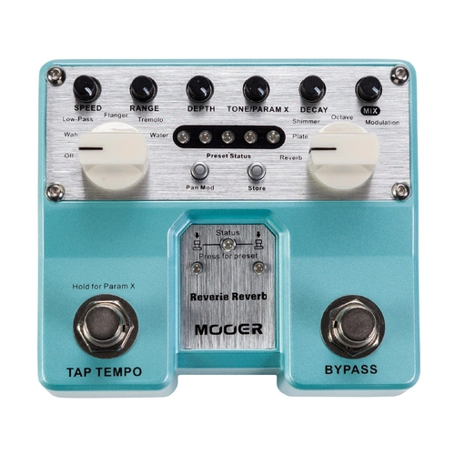 Mooer Reverie Reverb Digital Dual Guitar Effects Pedal with 5 Reverb Modes and Modulation Effects