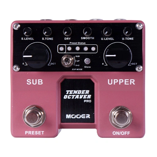 Mooer Tender Octaver Pro Dual Guitar Effects Pedal with Volume, Tone, Pitch Controls, 4 User Presets, Expression Pedal Input, Stereo Outputs