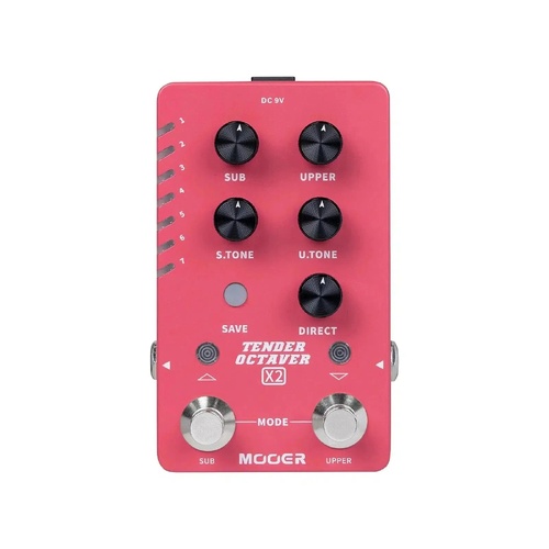 MOOER X2 Tender Octaver Guitar Effects Pedal with Dual Octave Modes and 14 User Presets
