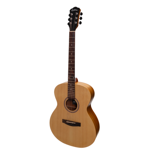 Martinez MF-25-NST Small Body Acoustic Guitar - Spruce Top, Koa Back, Natural Finish, Right-Handed, 6 Strings, 25.5" Scale Length