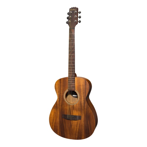 Martinez '25 Series' Koa Acoustic-Electric Small Body Guitar with Gig Bag (Natural Satin)
