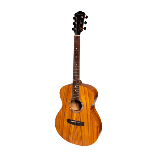 Martinez MF-25KPG-NST Acoustic-Electric Gloss Small Body Guitar Koa Natural 6-String