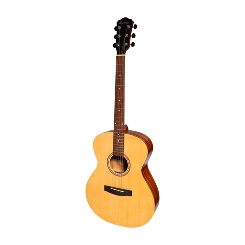 Martinez MF-25PGL-NST Acoustic-Electric Gloss Small Body Left Handed Guitar (Spruce/Koa)