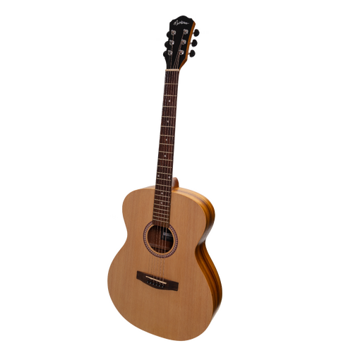 Martinez MF-25PL-NST Left Handed Acoustic-Electric Small Body Guitar Natural Finish