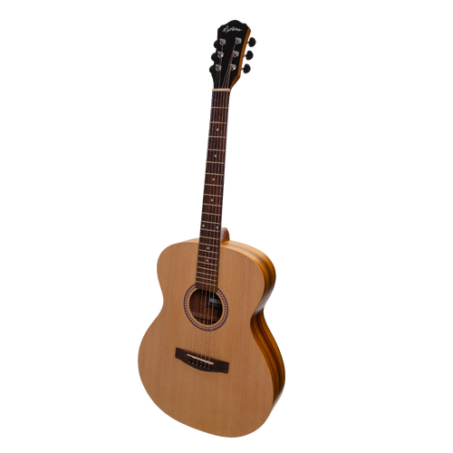 Martinez MF-25PL-NST Left Handed Acoustic-Electric Small Body Guitar - Spruce/Koa