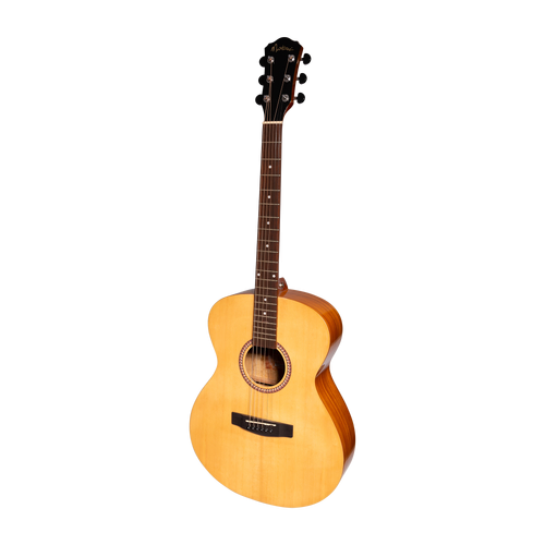 Martinez MF-25PTG-NST Acoustic-Electric Gloss Small Body Guitar with Built-In Tuner (Spruce/Koa)