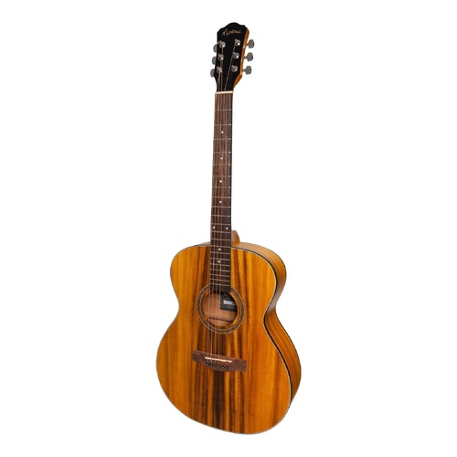 Martinez MF-41 Series Folk Size Acoustic Guitar with Built-in Tuner Koa
