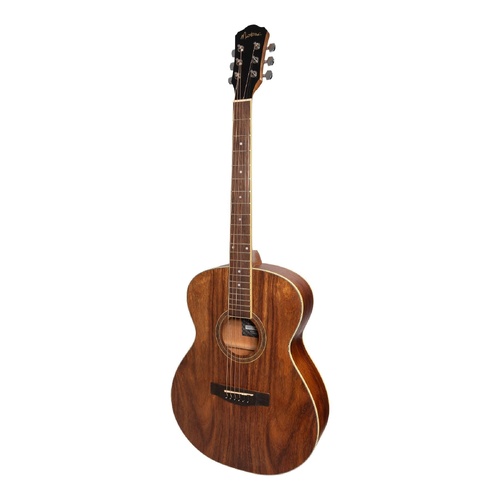 Martinez MF-41 Folk Size Acoustic Guitar with Built-in Tuner, Natural Rosewood Finish