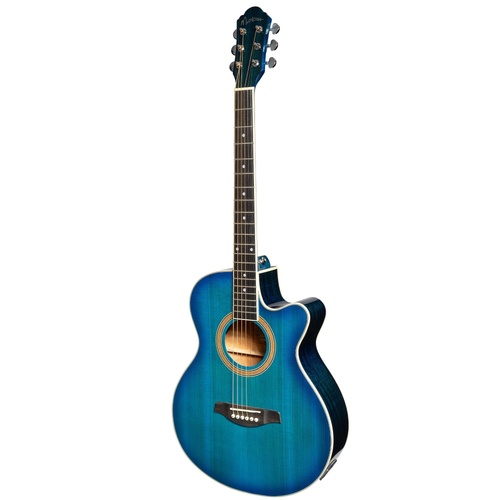 Martinez MFC-41 '41 Series' Folk Size Cutaway Acoustic-Electric Guitar Blue Burst