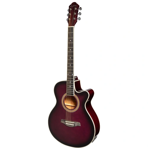 Martinez MFC-41 '41 Series' Folk Size Cutaway Acoustic-Electric Guitar Purple Burst