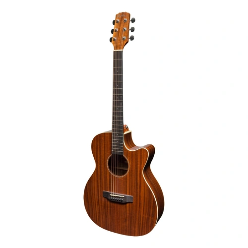 Martinez Southern Star Series MFPC-8C-NGL Koa Solid Top Acoustic-Electric Small Body Cutaway Guitar with Hardcase