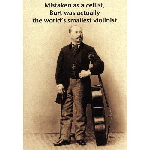 Greeting Card Cellist Worlds Smallest Violinist (Card Only) 