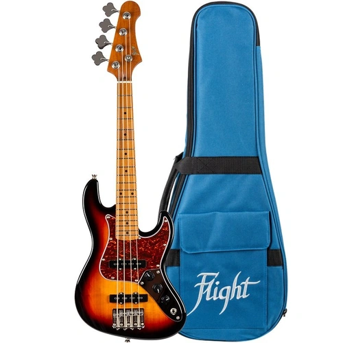 Flight Mini JB Electric Bass Ukulele Solid Body Sunburst 23" Scale