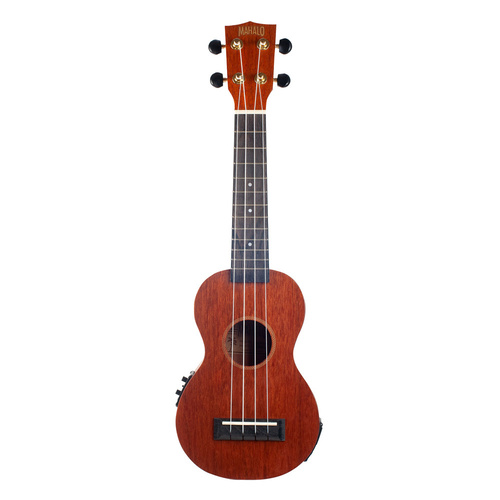 Mahalo Java Series Soprano Ukulele - Electric Acoustic (Transparent Brown)
