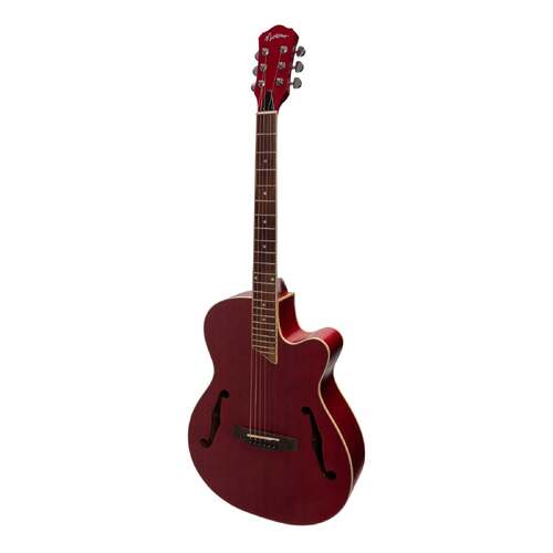 Martinez MJH-3C-RED Jazz Hybrid Acoustic Small Body Cutaway Guitar