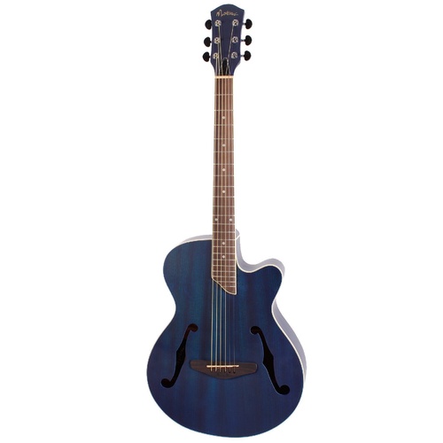 Martinez Jazz Hybrid Acoustic Small Body Cutaway Guitar (Blue)