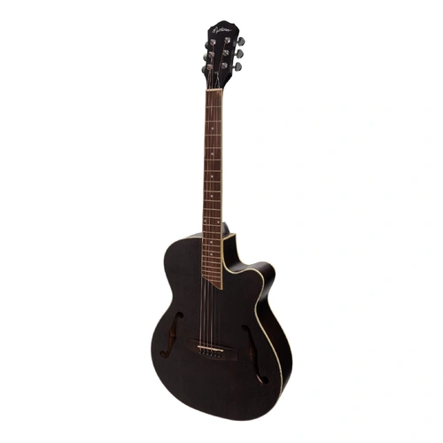 Martinez MJH-3CP-BLK Jazz Hybrid Acoustic-Electric Small Body Guitar Black