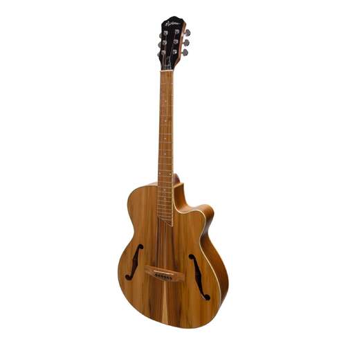 Martinez MJH-3CP-JTK Jazz Hybrid Acoustic-Electric Small Body Cutaway Guitar Natural