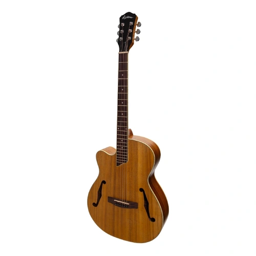Martinez MJH-3CPL-KOA Left Handed Jazz Hybrid Acoustic-Electric Small Body Guitar