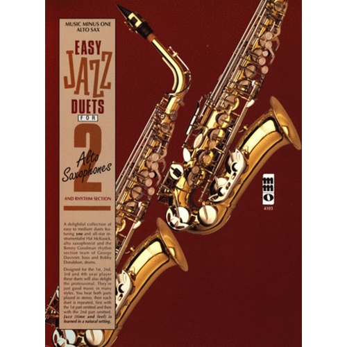 Easy Jazz Duets Two Alto Saxophones And Rhythm Book