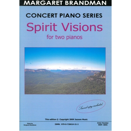 Spirit Visions for Piano 4 Hands by Margaret Brandman, 12 Pages, Published by Jazzem Music