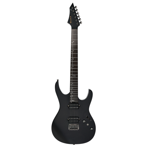 MOOER MMT100 Electric Guitar - Pearl Black, Alder Body, Roasted Maple Neck, 24 Frets, MMT Humbuckers, Locking Tuners, Includes Case