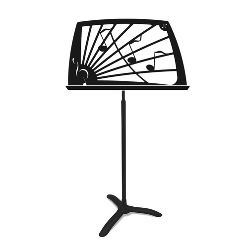 Noteworthy Treble Music Stand by Manhasset, features elegant designs, Magic Finger Shaft, and Symphony base for balance and stability.
