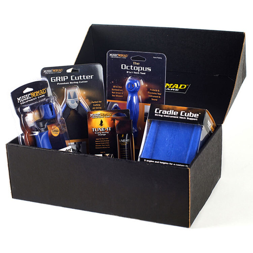 Music Nomad Premium 5-Piece String Changing Kit with Cradle Cube, String Cutters, Winder, TUNE-IT & Tech Tool in Storage Box