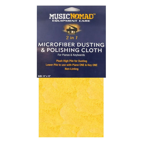 Music Nomad Microfiber Dusting & Polishing Cloth for Pianos and Keyboards, 12" x 12"