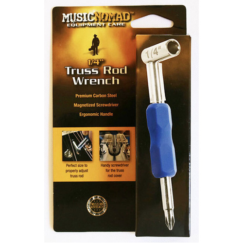 Music Nomad 1/4" Truss Rod Wrench with Magnetized Screwdriver and Protective Bumper