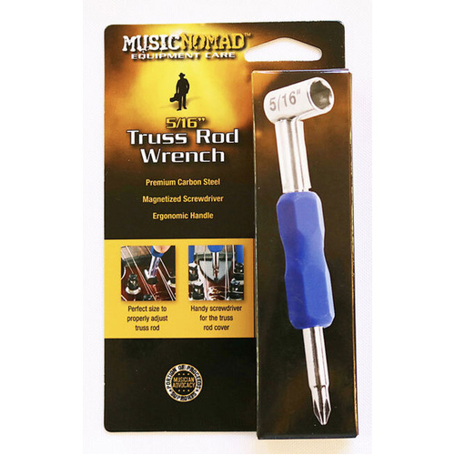 Music Nomad Premium 5/16" Truss Rod Wrench with Magnetized Screwdriver & Protective Bumper