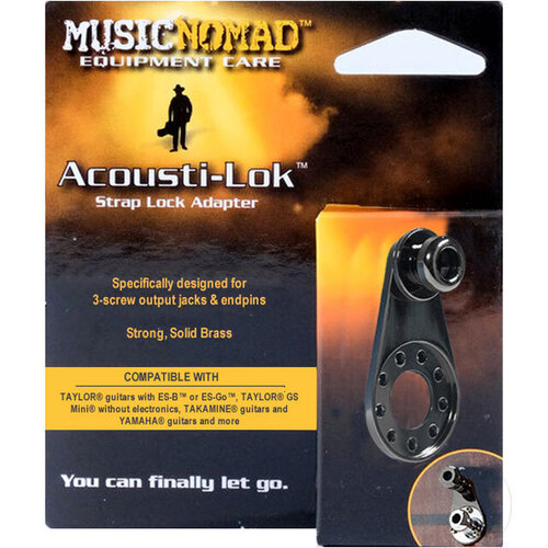 Music Nomad Acousti-Lok Strap Lock Adapter for 3 Screw Output Jacks & End Pins