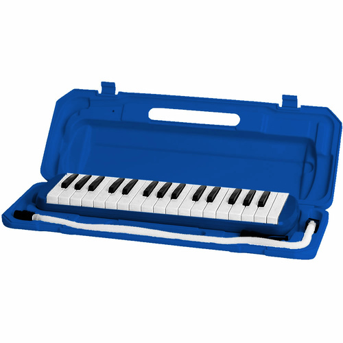 Maxtone 32-Key Blue Melodica with Carrying Case, Blowing Tube, and Mouthpiece